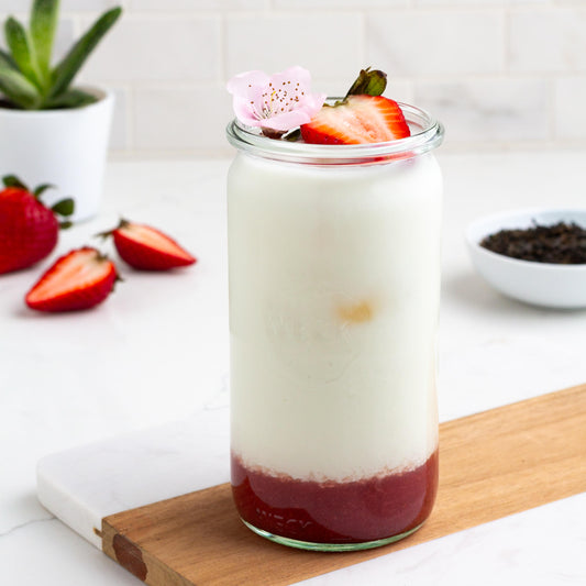 Strawberry Jasmine Green Tea Latte Recipe