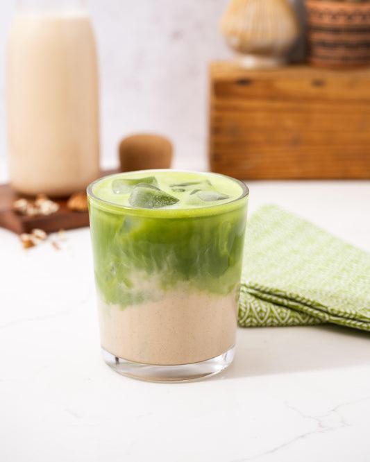 Earl Grey Matcha Latte with Pecan Milk