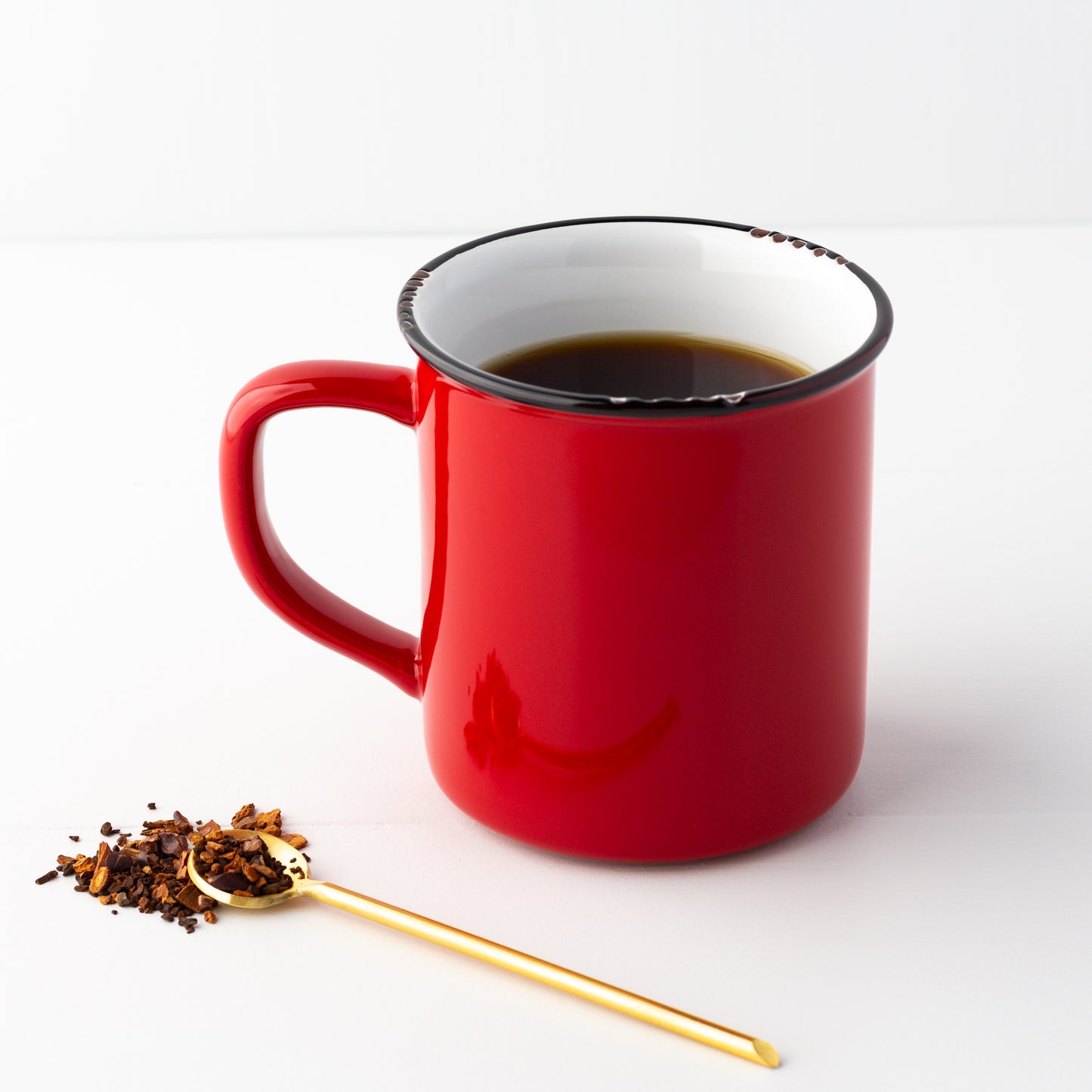 Red Enamel Look Ceramic Mug