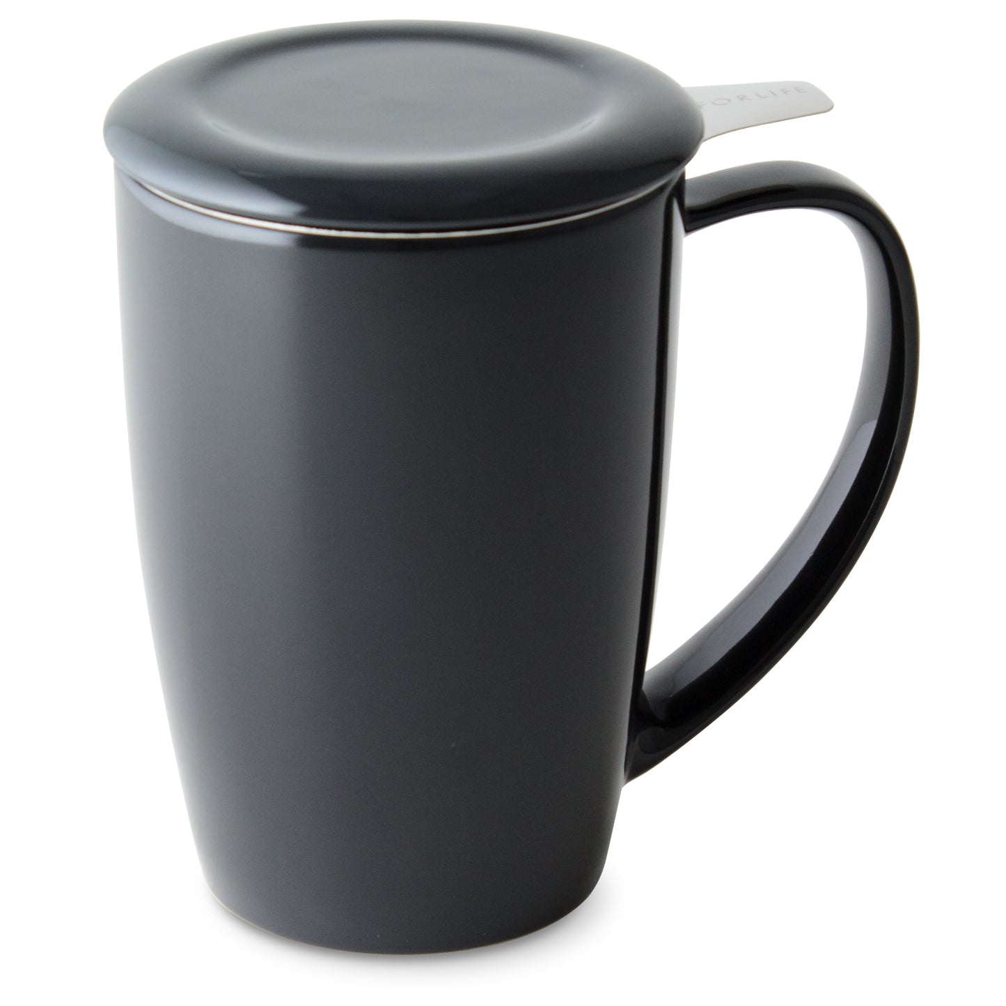 Curve Ceramic Mug with Infuser and Lid