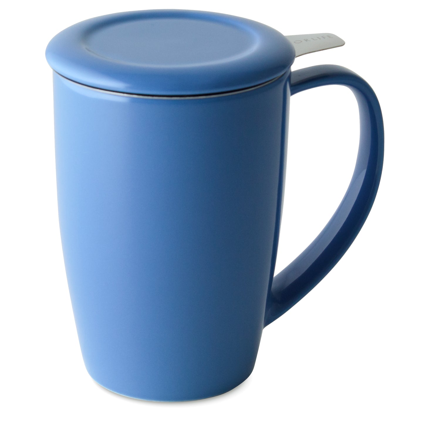 Curve Ceramic Mug with Infuser and Lid