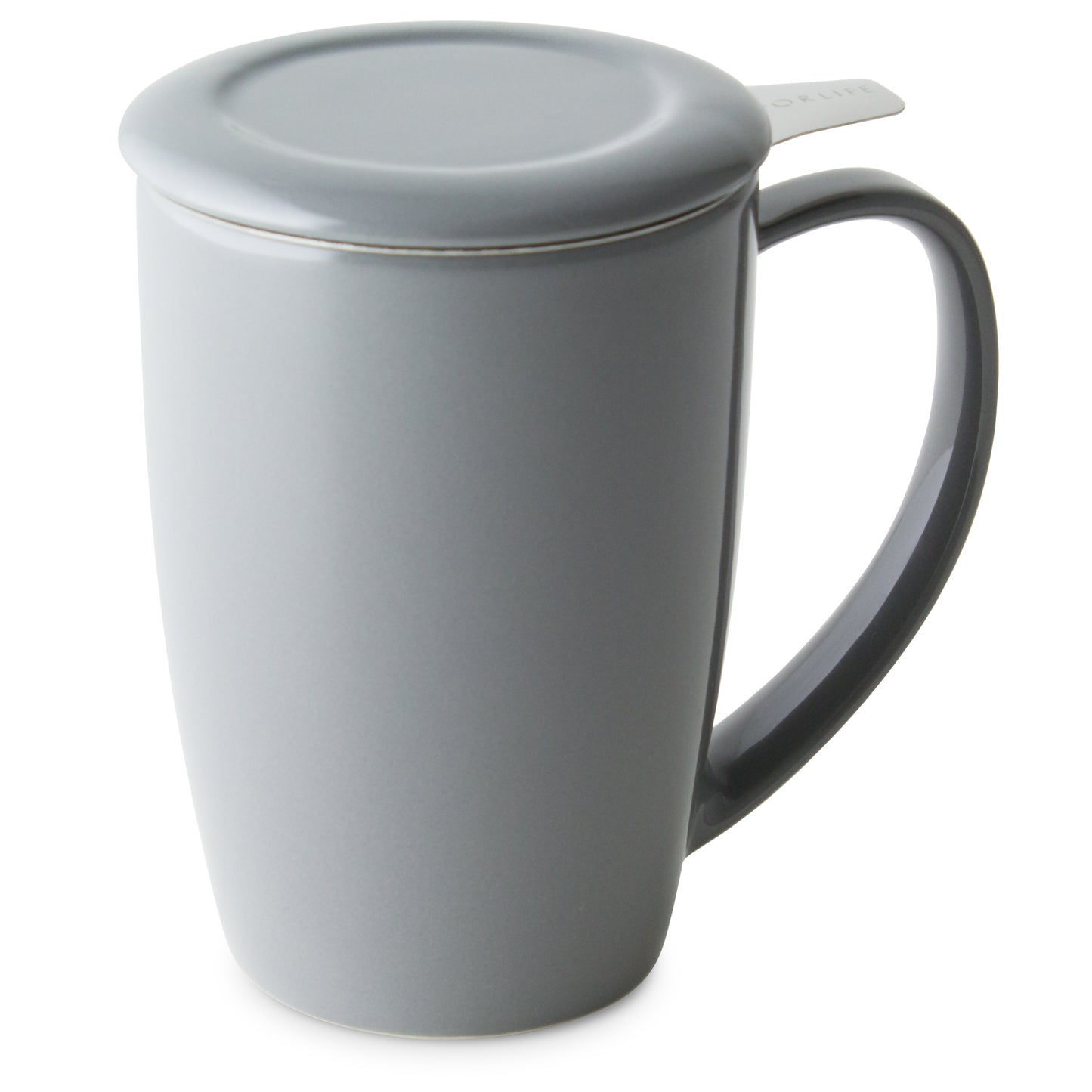 Curve Ceramic Mug with Infuser and Lid