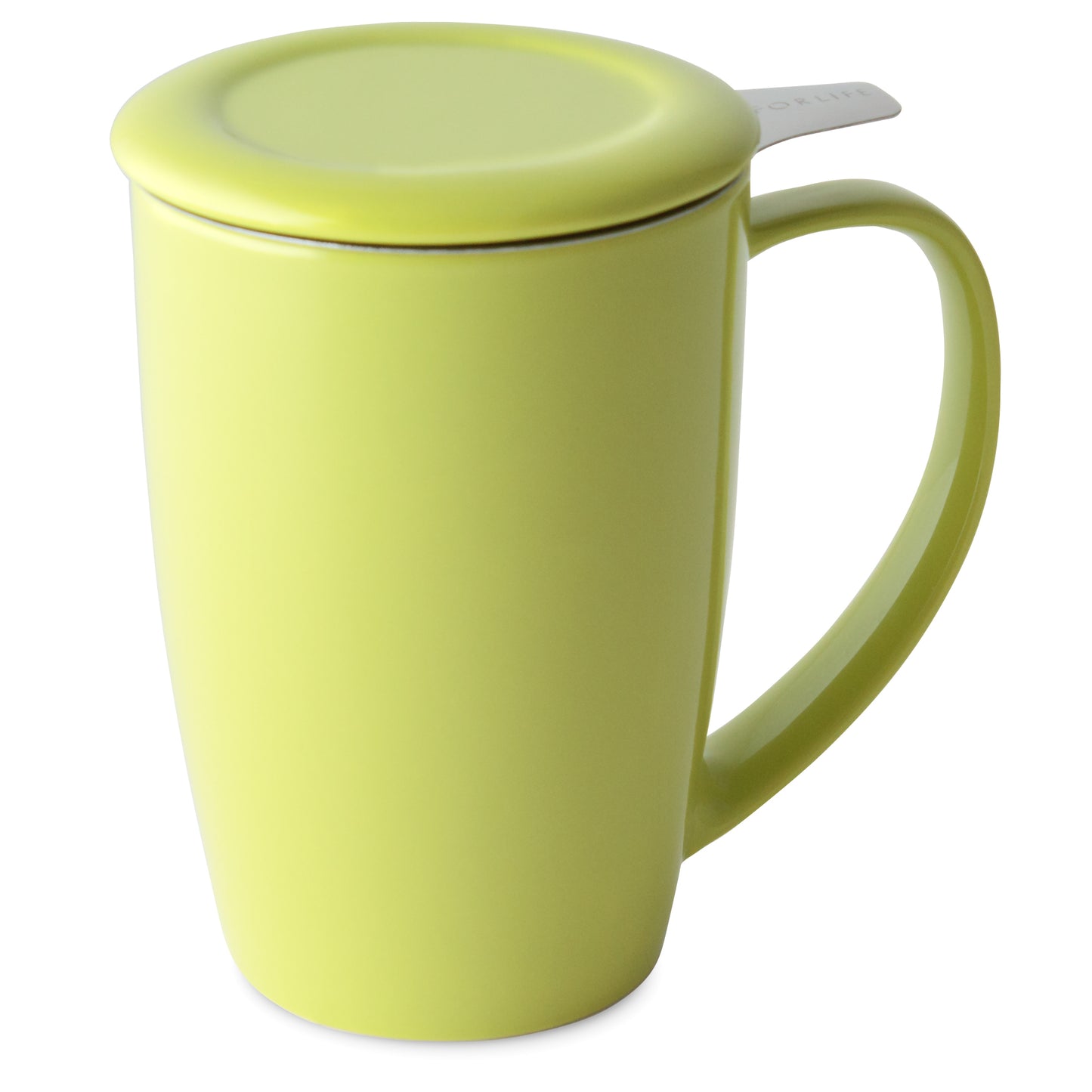 Curve Ceramic Mug with Infuser and Lid