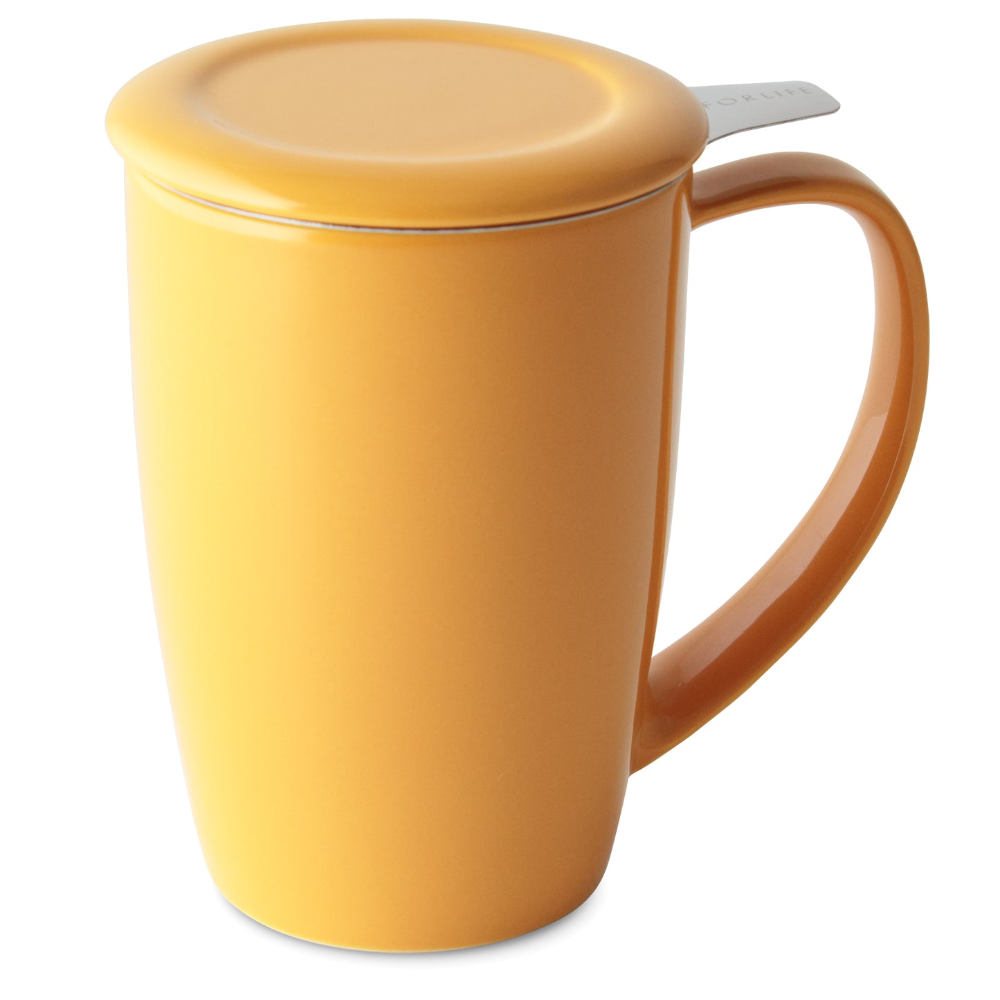 Curve Ceramic Mug with Infuser and Lid