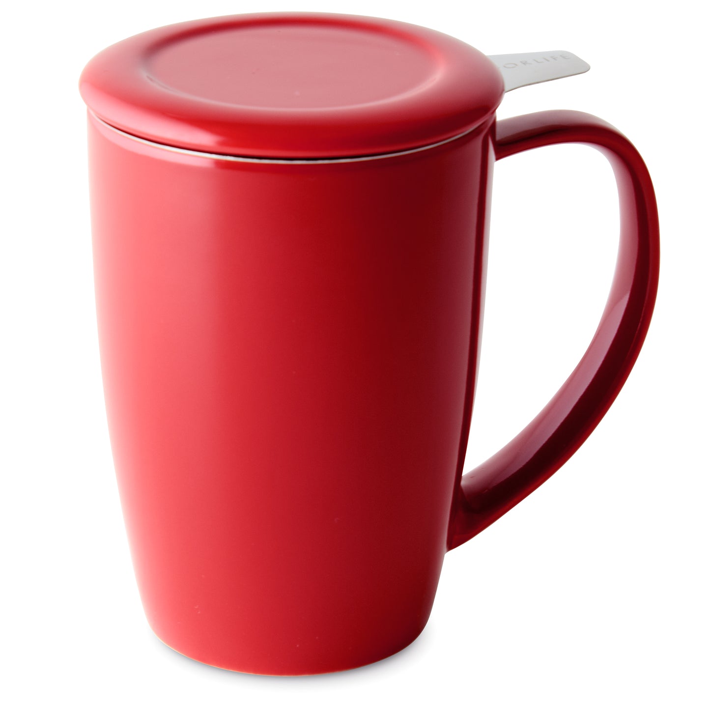 Curve Ceramic Mug with Infuser and Lid