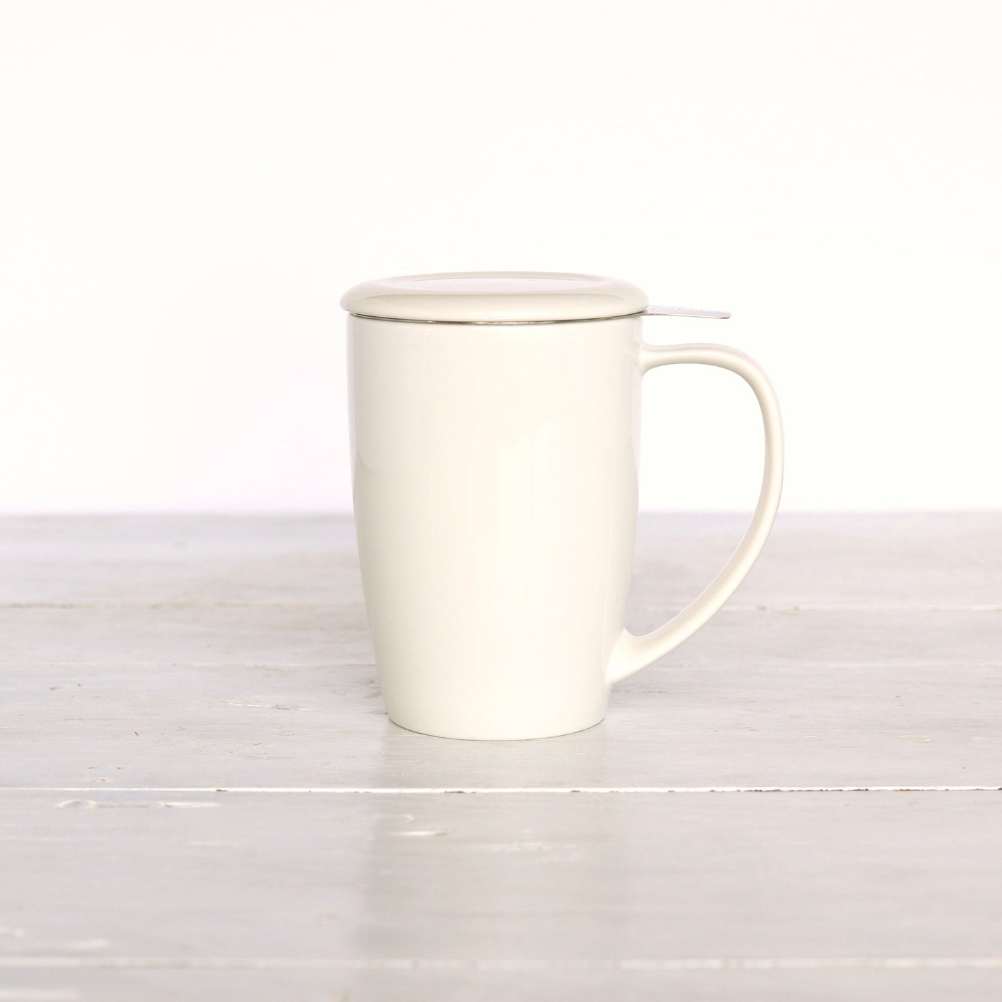 Curve Ceramic Mug with Infuser and Lid