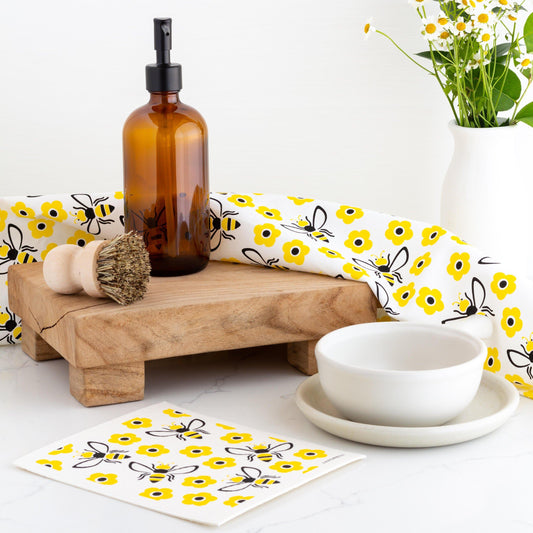 Swedish Dishcloths & Tea Towel Set – Yellow Bees