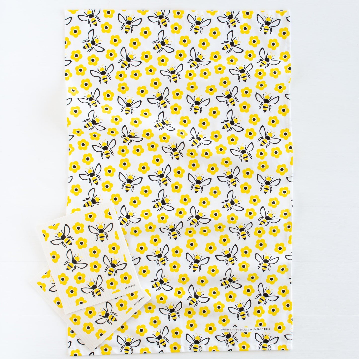 Swedish Dishcloths & Tea Towel Set – Yellow Bees