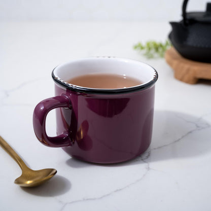 Purple Enamel Look Ceramic Mug