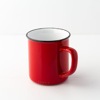 Red Enamel Look Ceramic Mug