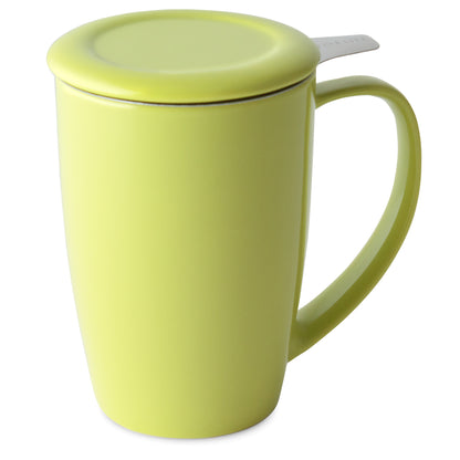 Curve Ceramic Mug with Infuser and Lid