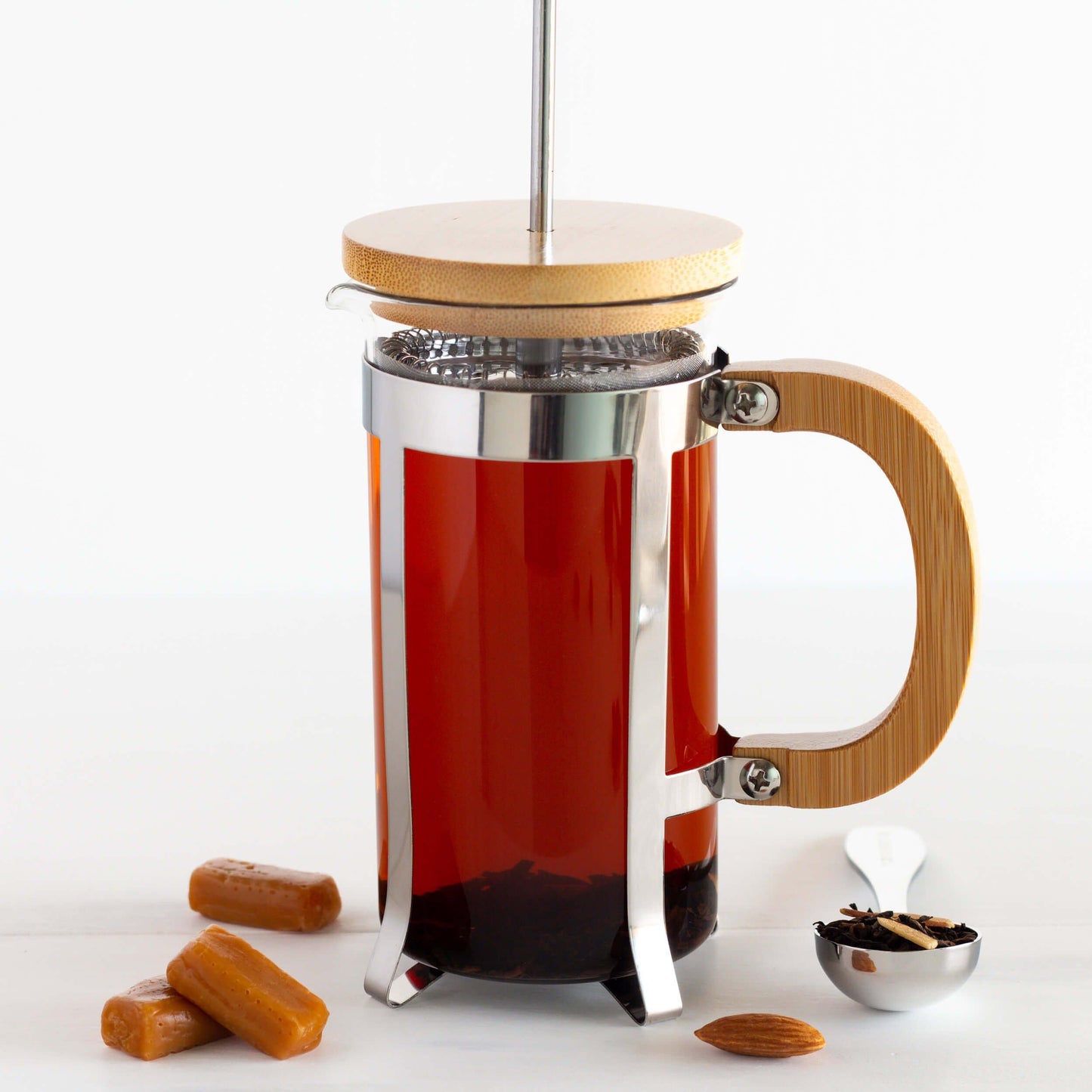 French press with Caramel Pu-erh Organic Tea