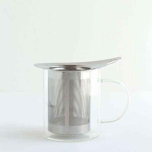 Stainless Steel Tea Infuser Basket (shown in glass mug)